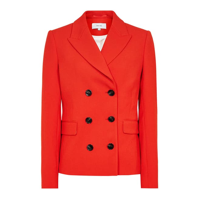Reiss Red Izzy Double-Breasted Jacket