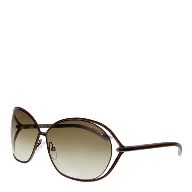Tom Ford Womens Brown Tom Ford Round Oversized Sunglasses 66mm