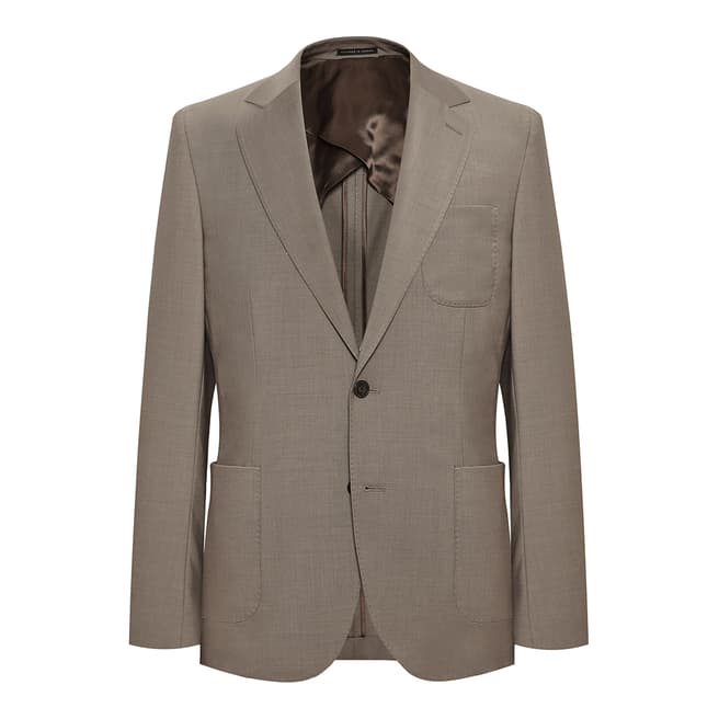Reiss Taupe Pryce Slim Suit Jacket