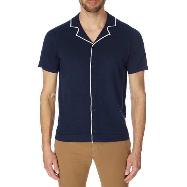 Reiss Blue Acre Short Sleeved Shirt