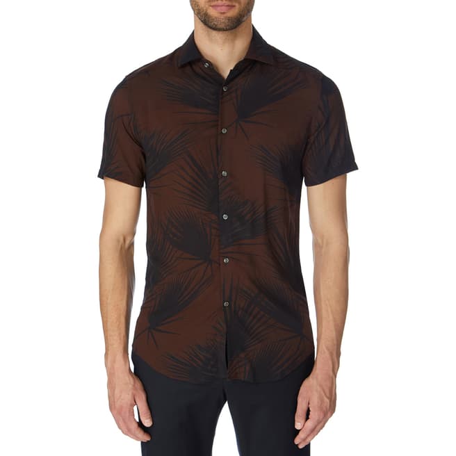 Reiss Brown Tropical Havana Shirt