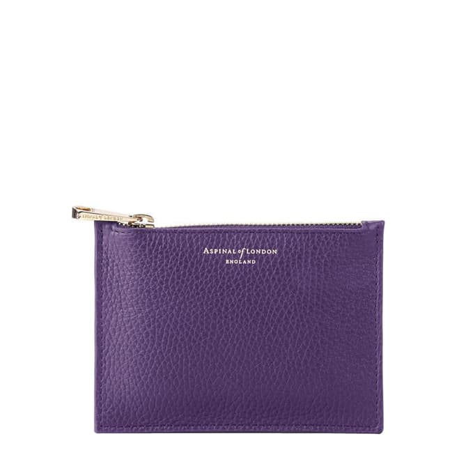 Aspinal of London Amethyst Pebble Small Essential Flat Pouch