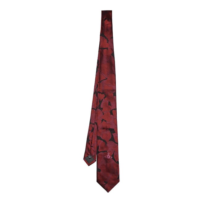 Vivienne Westwood Deep Red Heart Pattern Silk Tie