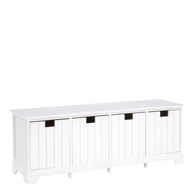 Premier Housewares New England Bench, 4 Drawers, White