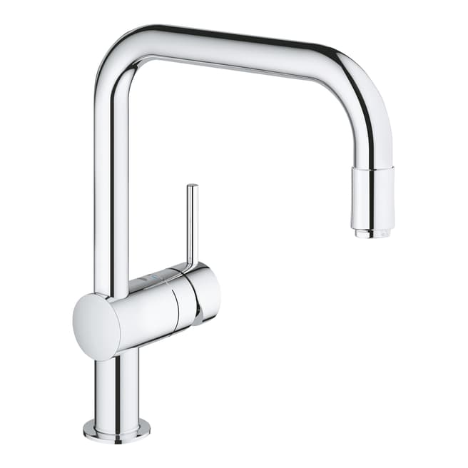 GROHE Minta Chrome Kitchen Sink Mixer with Pull Out Spray