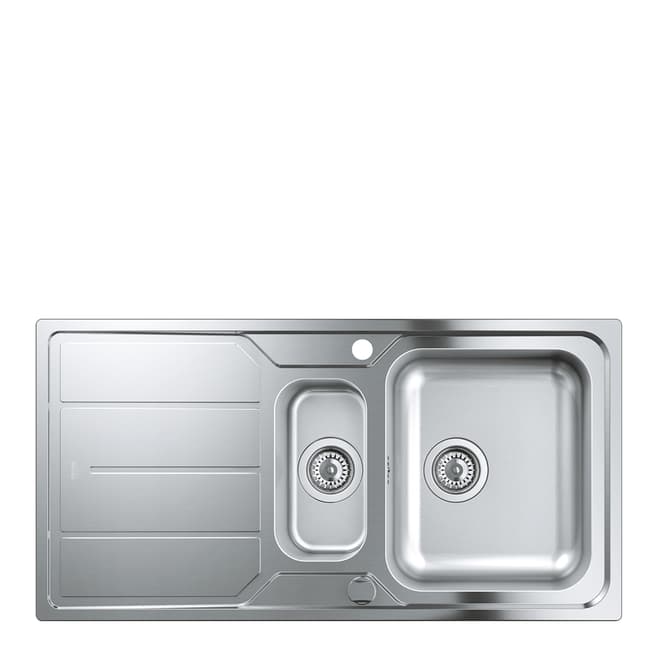 GROHE K500 Stainless Steel 1.5 Bowl Kitchen Sink with Drainer