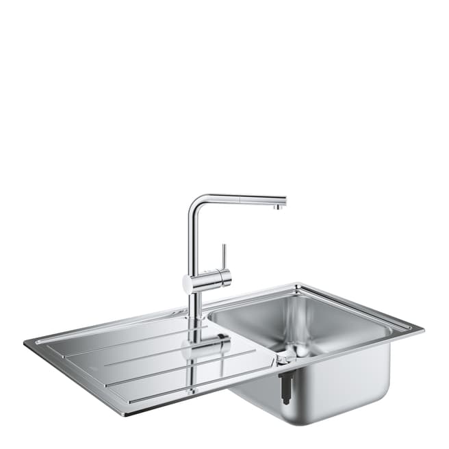 GROHE K500 Minta Stainless Steel Sink & Single Lever Sink Mixer Bundle