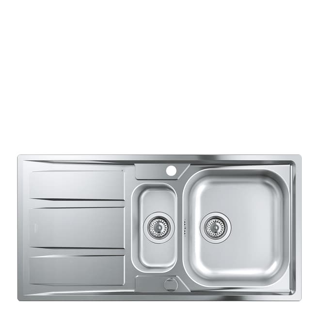 GROHE K400 Stainless Steel 1.5 Bowl Kitchen Sink with Drainer