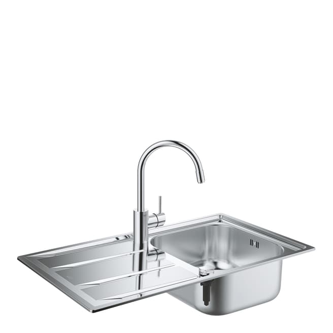 GROHE K400 Concetto Stainless Steel Sink & Single Lever Sink Mixer Bundle