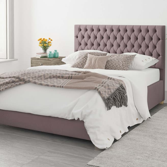 Aspire Furniture Monroe Plush Velvet Upholstered Ottoman Bed - Blush - Single (3')