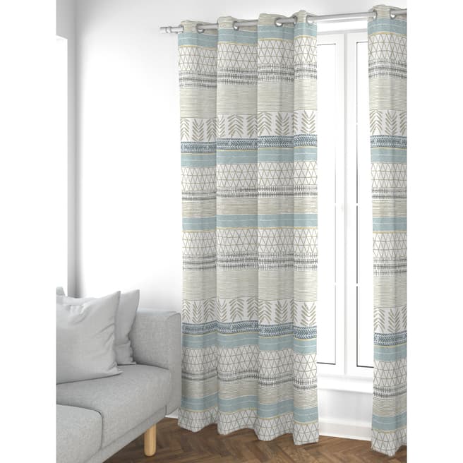 Scion Blue/Grey Raita Curtains 168x137cm