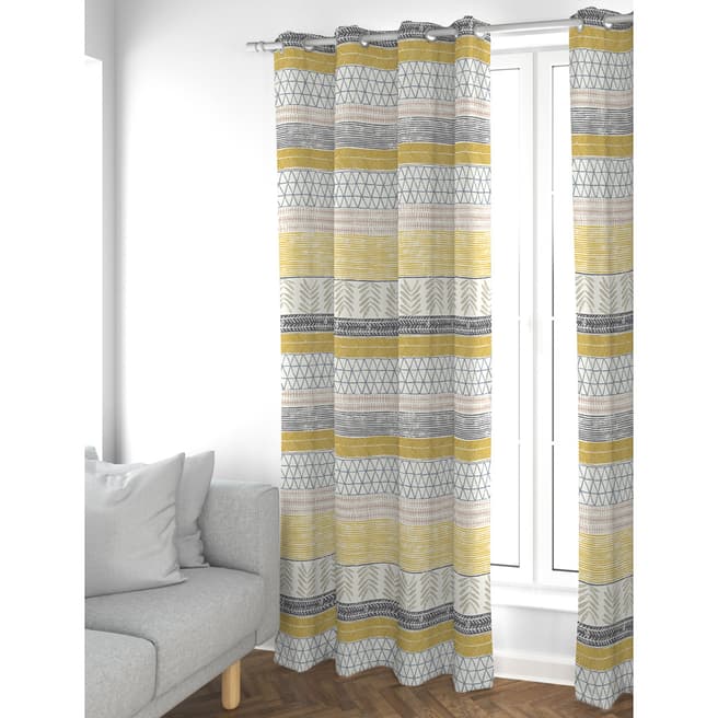 Scion Ochre/Grey Raita Curtains 168x137cm