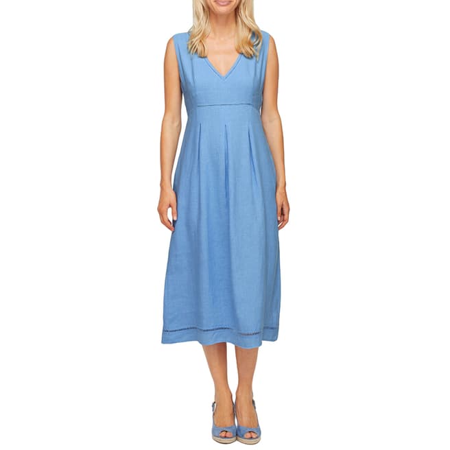 Aspiga Powder Blue Elenor Linen Midi Dress
