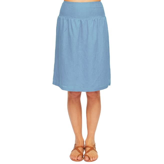 Aspiga Dusty Blue Bobbin Linen Skirt