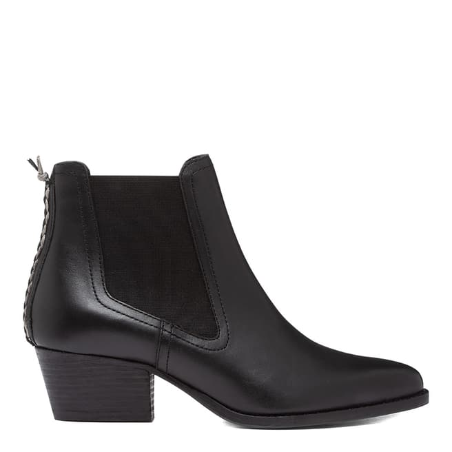 H by Hudson Black Avery Leather Ankle Boot