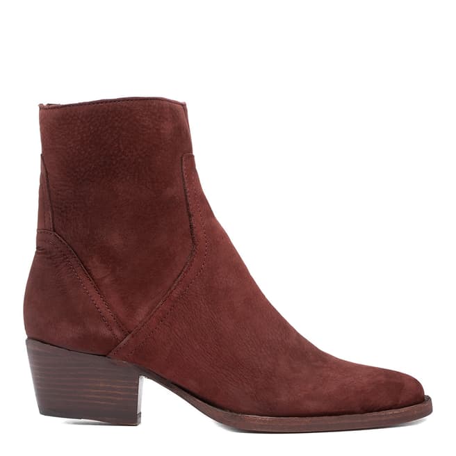 H by Hudson Bordeaux Beryl Nubuck Leather Ankle Boot