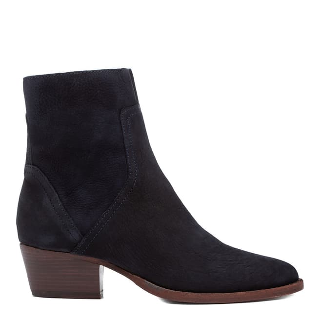 H by Hudson Navy Beryl Nubuck Leather Ankle Boot