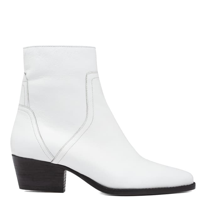 H by Hudson White Beryl Leather Ankle Boot