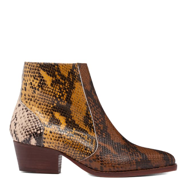 H by Hudson Reptile Hedemann Leather Ankle Boot