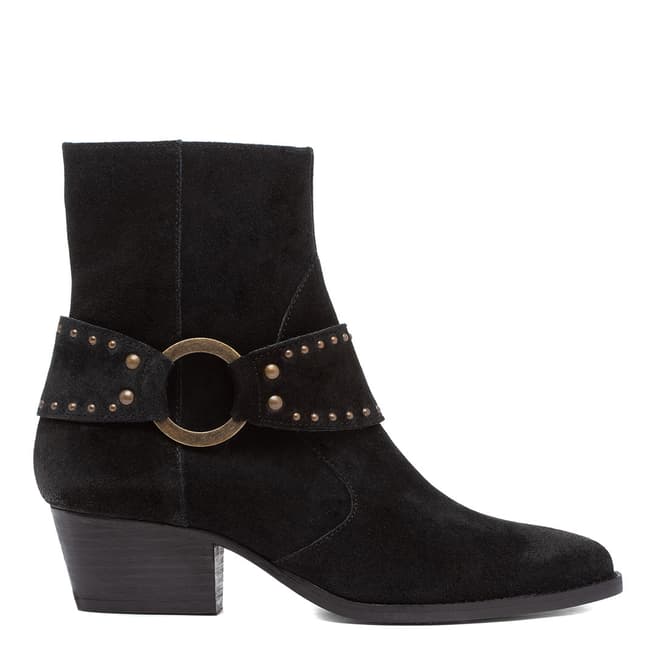 H by Hudson Black Rodeo Suede Ankle Boot