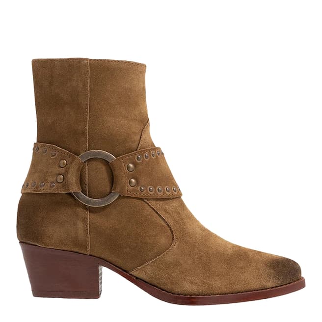 H by Hudson Caramel Rodeo Suede Ankle Boot