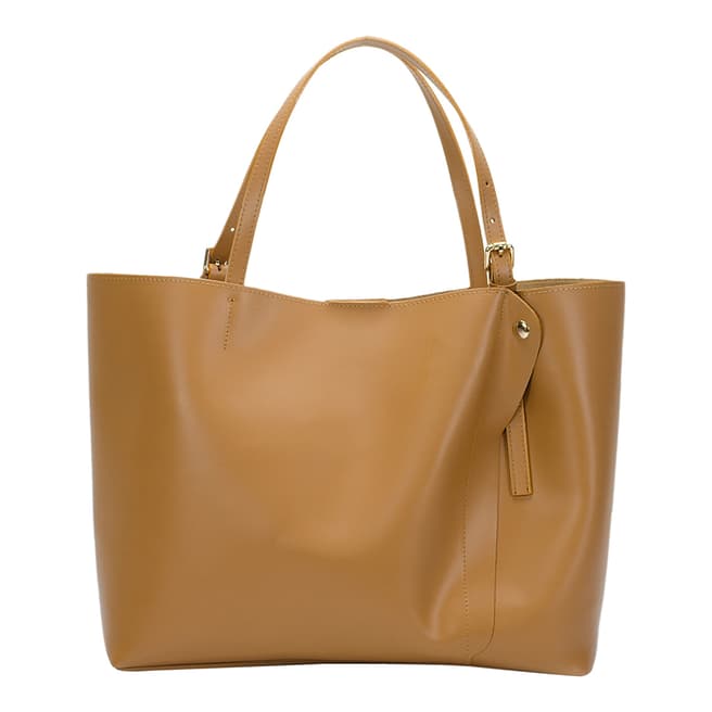 Lisa Minardi Cognac Leather Shoulder Bag