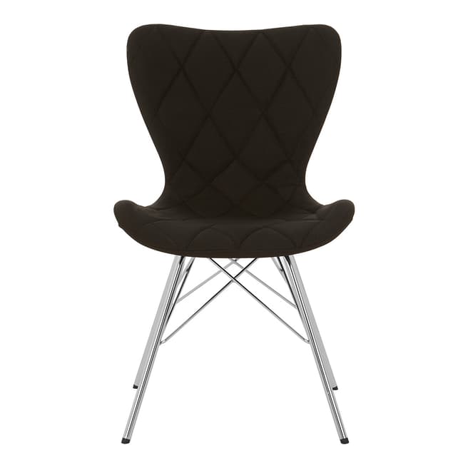 Premier Housewares Stockholm Chair, Fabric Seat, Chrome Legs