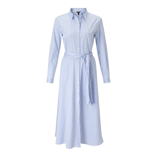 Baukjen Blue with White Stripe Marley Shirt Dress