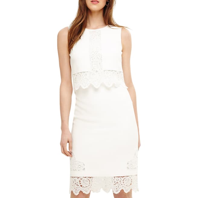 Phase Eight Ivory Abrienne Embroidered Dress