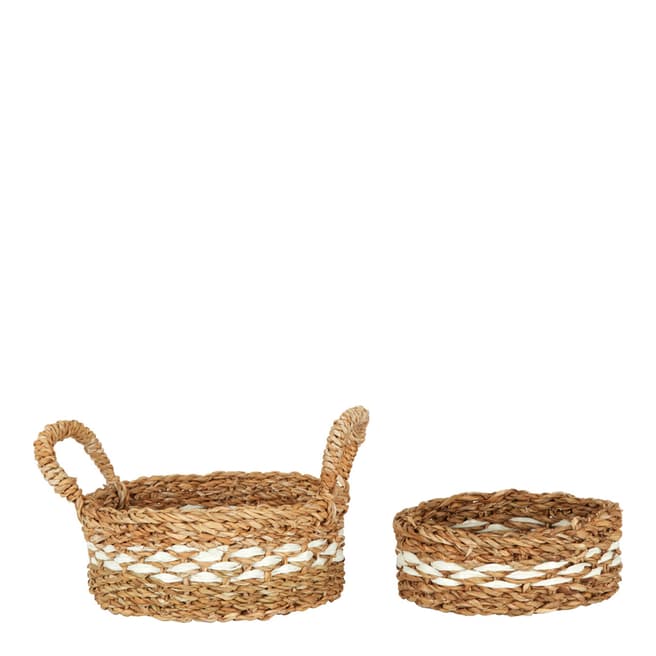 Premier Housewares Set of 2 Low Seagrass Baskets