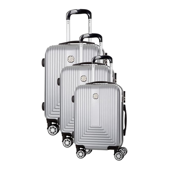 Morgan Grey Corossol 8 Wheeled Suitcase Set of 3