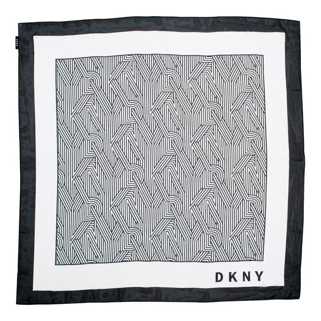 DKNY Monochrome Crosswalk Logo Scarf