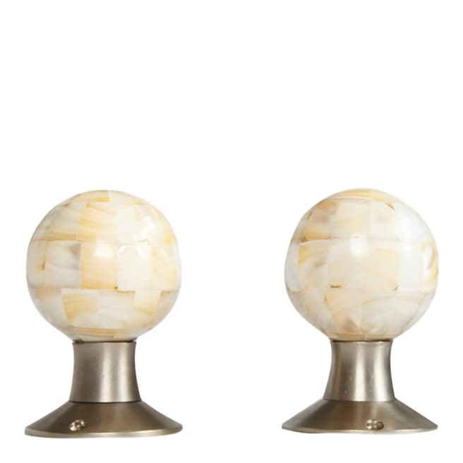 Bombay Duck Pair of Mother of Pearl Turning Knobs