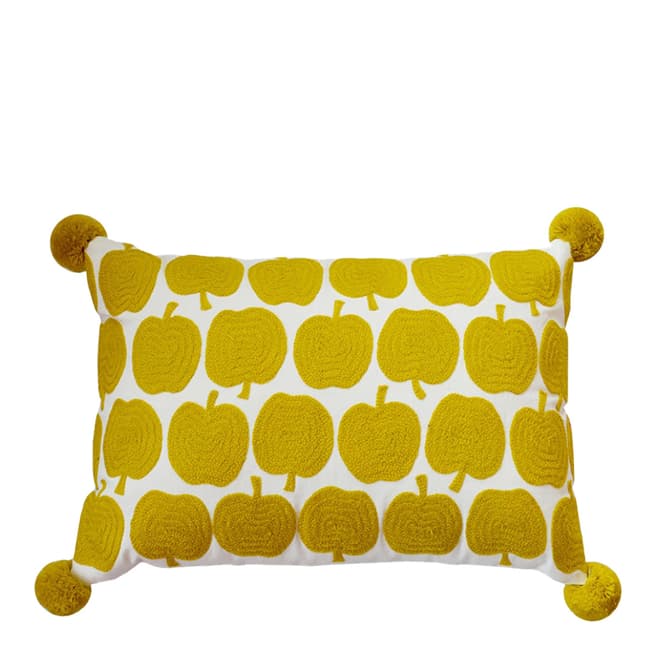 Bombay Duck Apples Mustard Filled Cushion 40x40cm