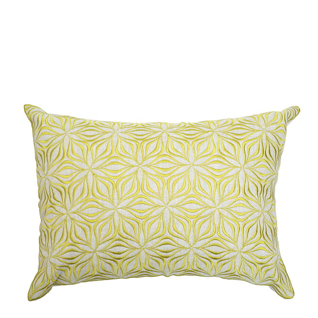 Bombay Duck Geometric Chartreuse Cushion 50x30cm