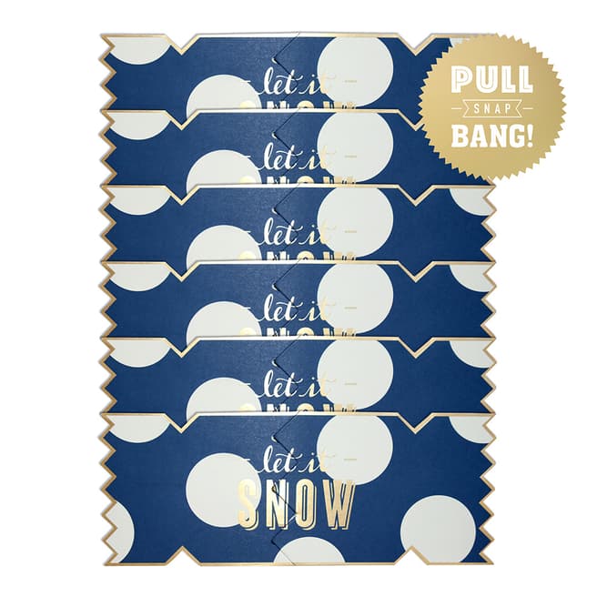 Cracker Cards Set of 6 Bold & Bright Snow Spot Cracker Cards