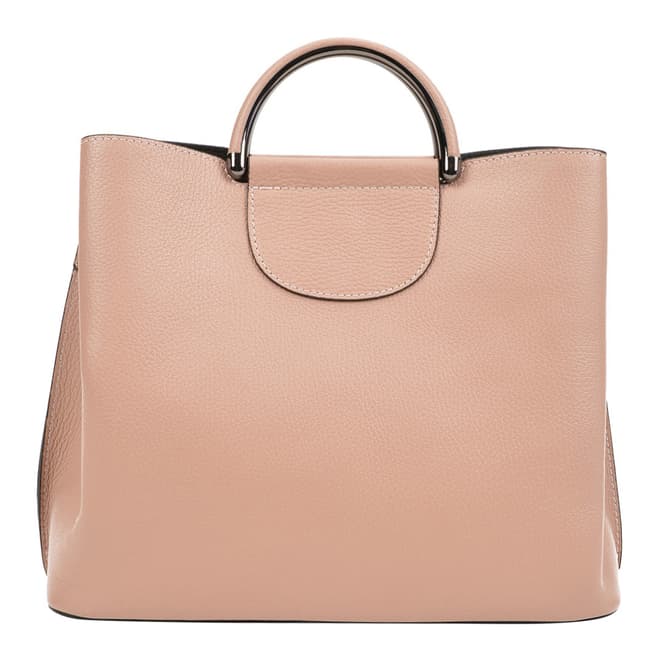 Mangotti Blush Leather Top Handle Bag