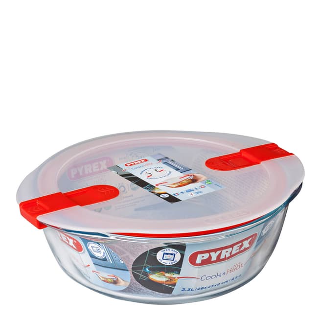 Pyrex Round Dish with Valve Lid, 2.3L