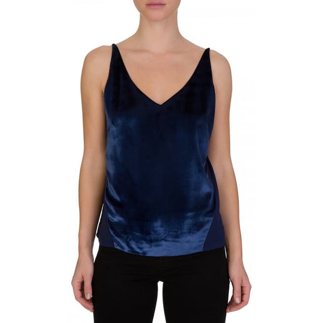 J Brand Navy Lucy Sheer Back Cami Top