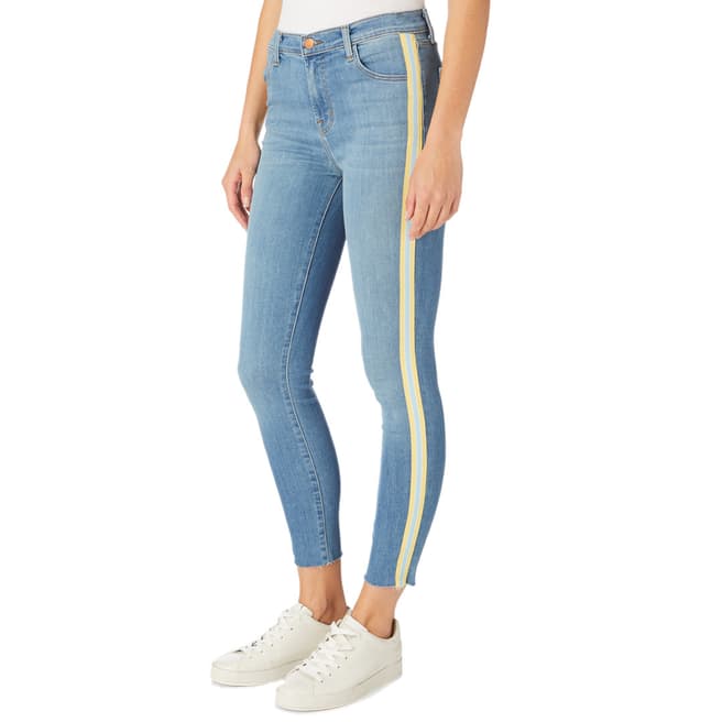 J Brand Blue Alana Stripe Skinny Stretch Jeans