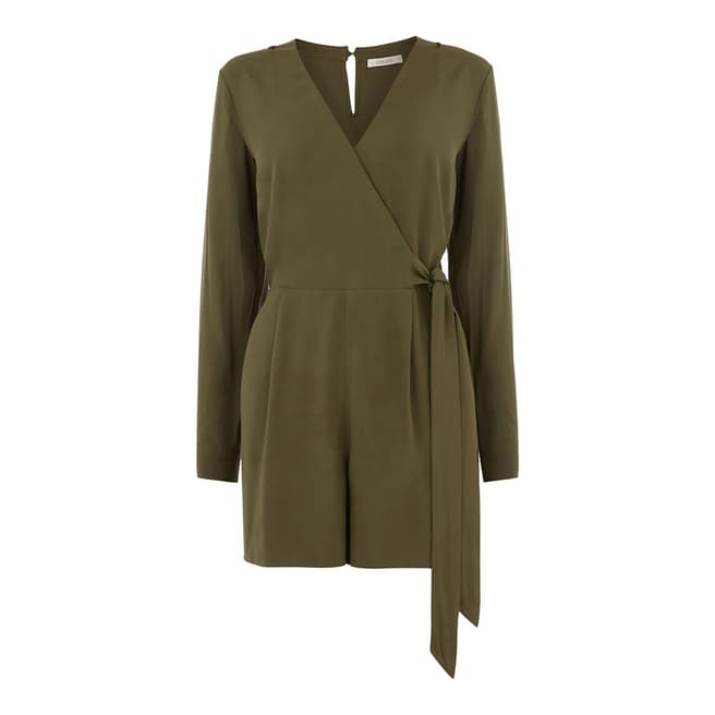 Oasis Green Sleeved Wrap Playsuit