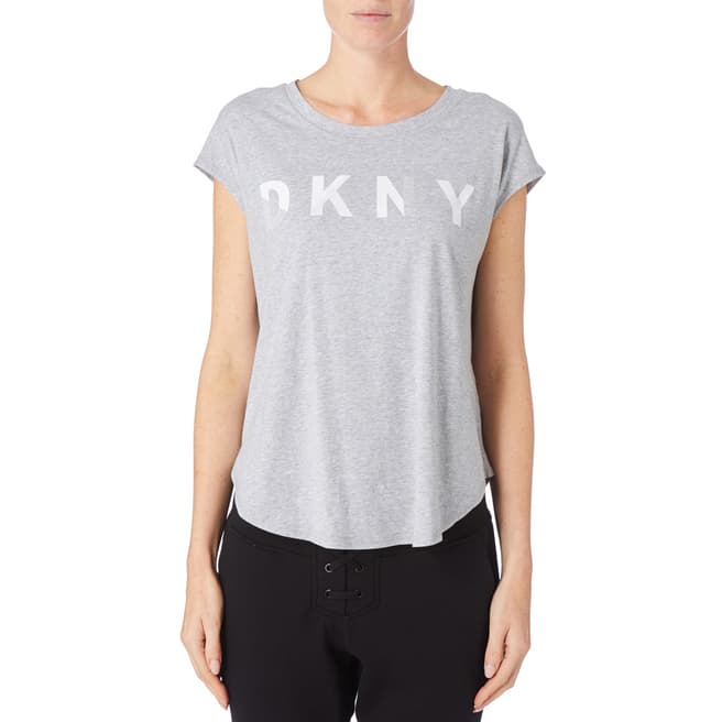 DKNY Grey Sleeveless Rubber Logo Tee