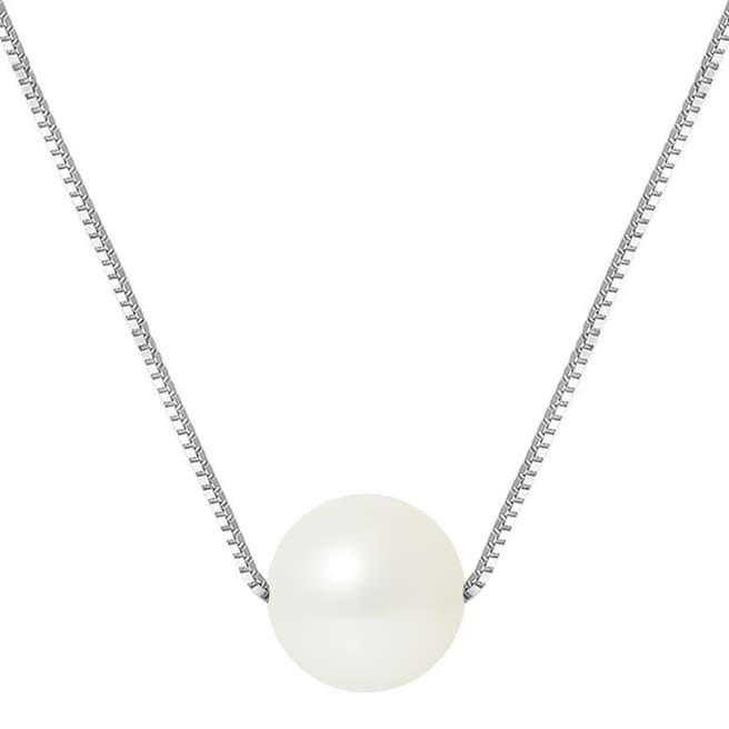 Just Pearl Natural White Gold Round Pearl Necklace 9-10mm