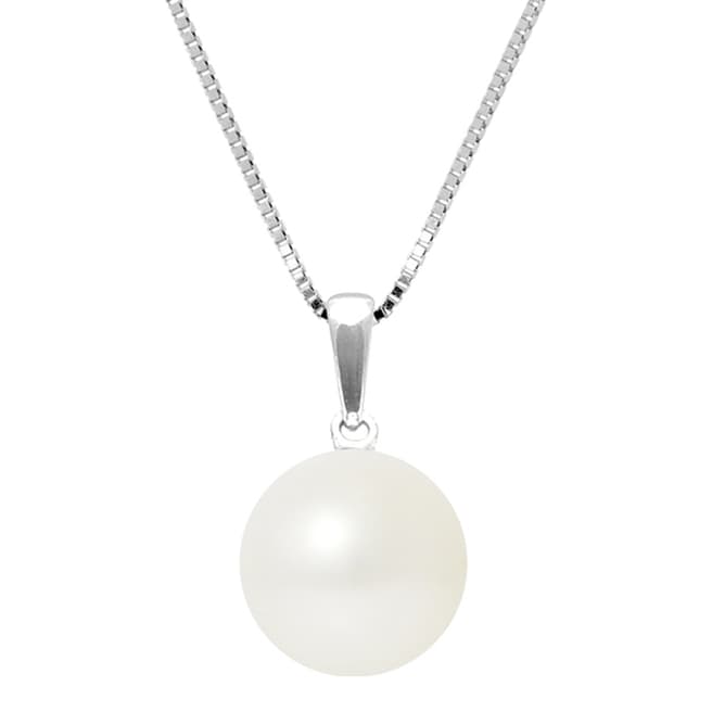 Just Pearl Natural White Gold Button Pearl Pendant Locket 9-10mm