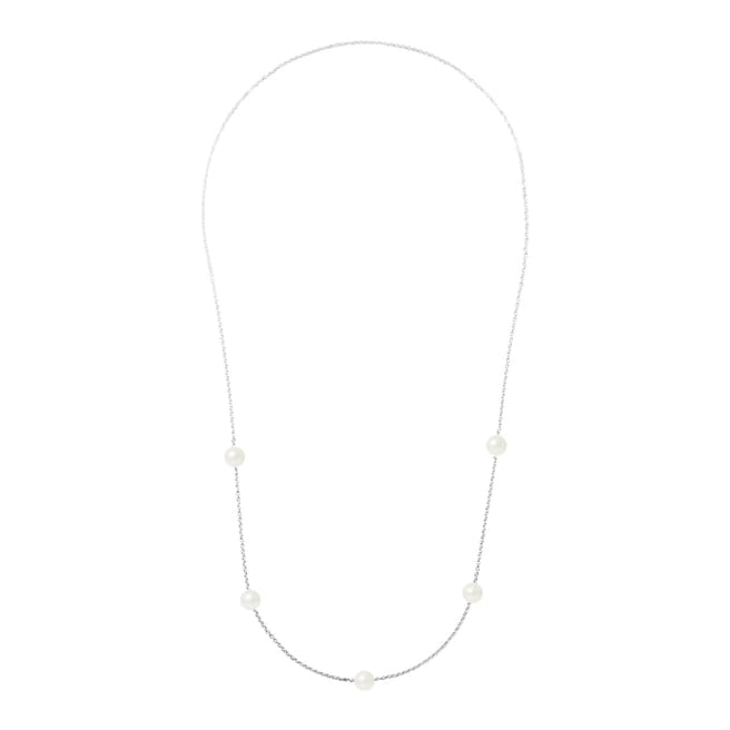Just Pearl Natural White Long Round Pearl Necklace 9-10mm