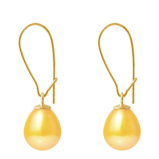 Just Pearl Gold Pear Earrings 8-9mm