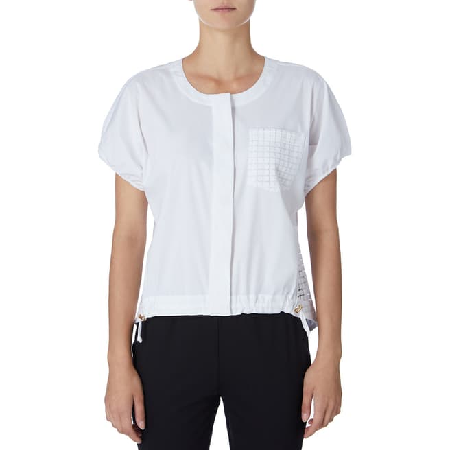 DKNY White Buttoned Through Top
