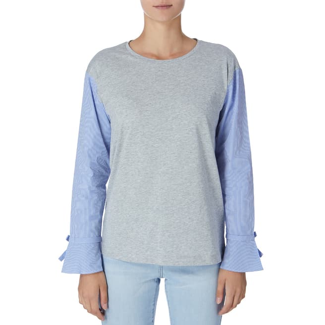 DKNY Grey/Blue Long Sleeve Sweater