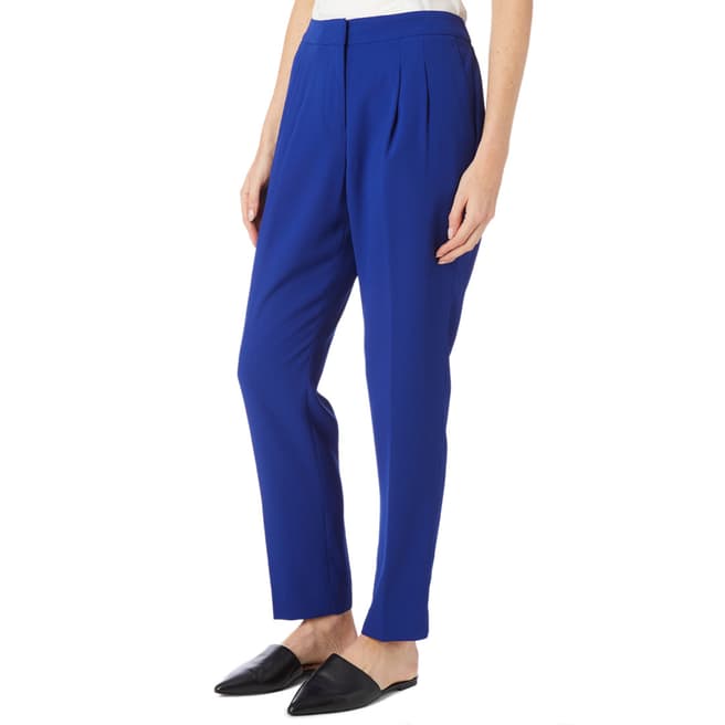 DKNY Royal Blue Pleated Pull On Trousers 