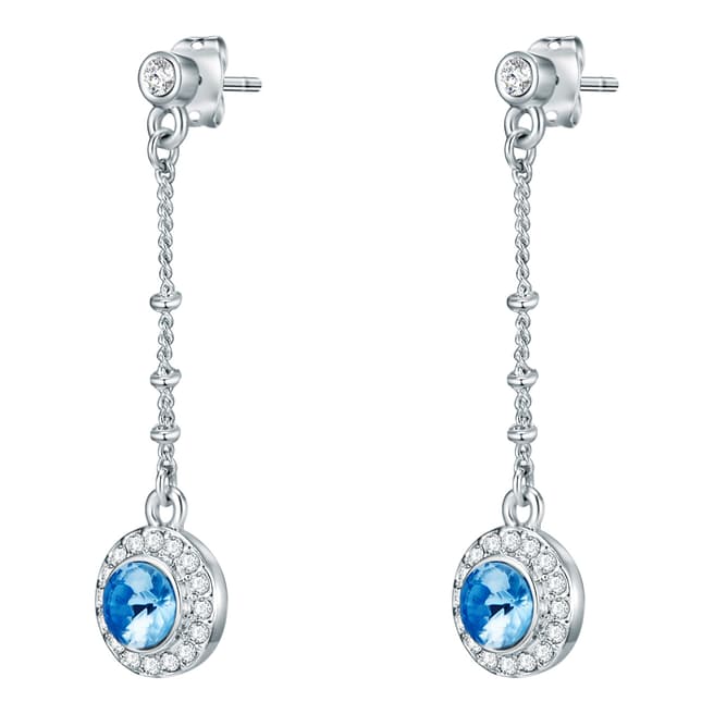 Saint Francis Crystals Silver/Blue Crystal Earrings